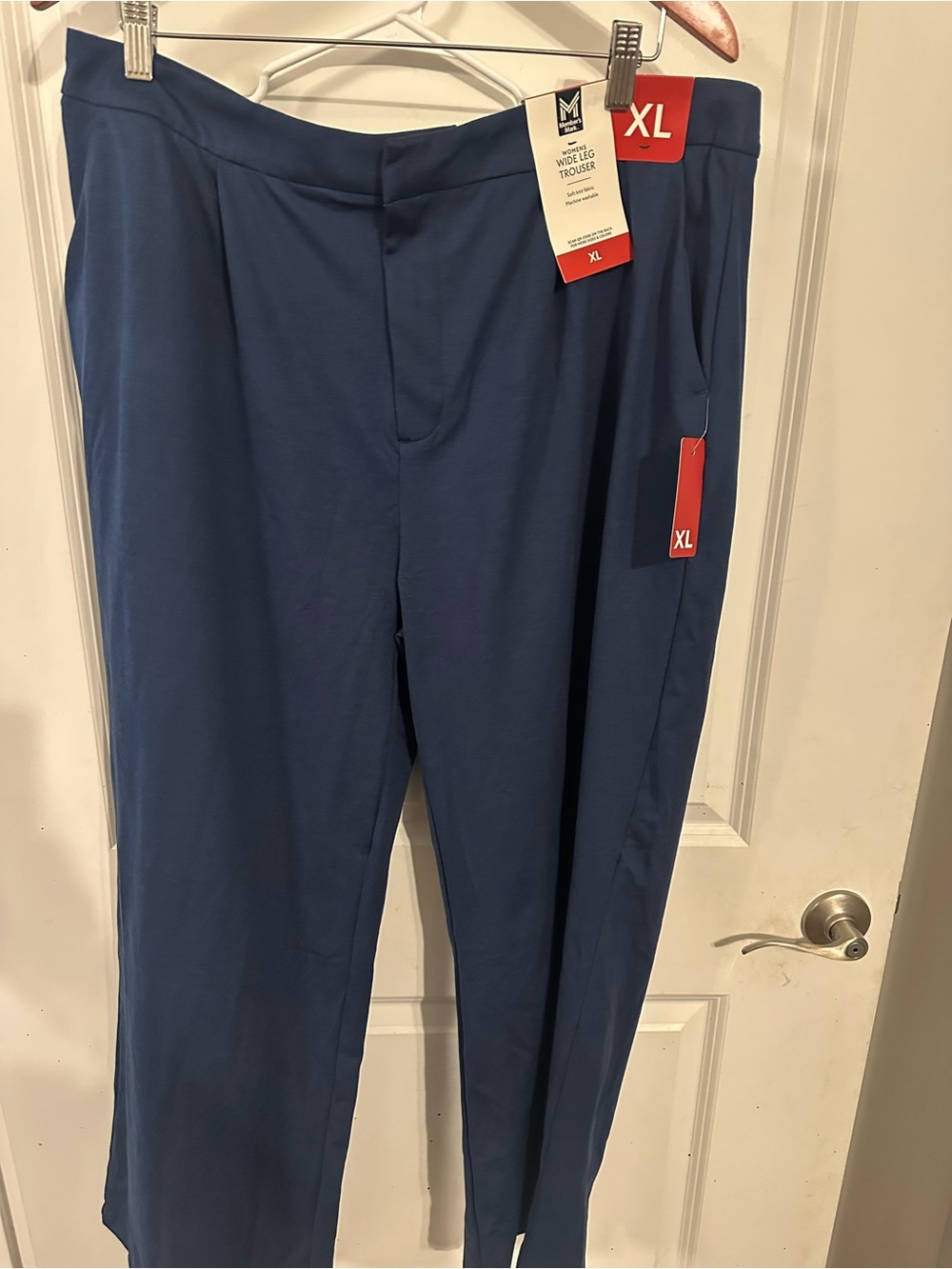 Men's Wide Leg Dress Pants in Blue - XL